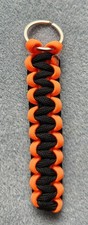 Atwood 550 Paracord Keychain Handmade Cobra Knot Orange/Black