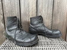 Cydwoc Rustic Black Leather Lace Up Ankle Boots Sz 38 / 8