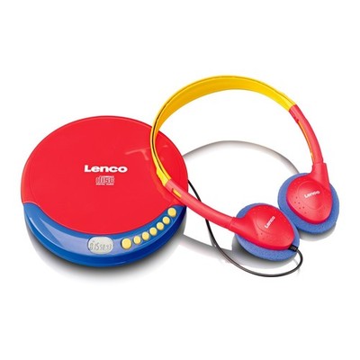Lenco CD-021KIDS - Tragbarer CD-Player für Kinder mit Kopfhörer, wiederaufladbar