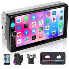 Double Din Car Stereo Car Radio with Bluetooth 7 Inch Touchscreen Car Audio w...