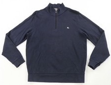 Rare Vintage BURBERRY LONDON Equestrian 1/4 Zip Pullover Sweatshirt 2000s Navy L