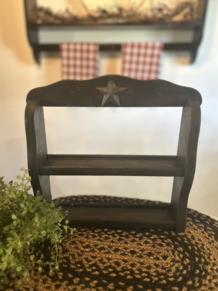 Primitive Country Rustic Wood Shelf/Spice Rack - Image 4 of 4