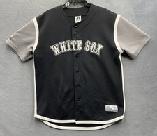 Dynasty Mens White Sox Baseball Jersey Vintage Black White Gray Size Large