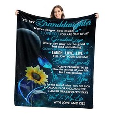 Granddaughter Gifts from Grandma Grandpa 60"x50" Granddaughter Gifts-blue
