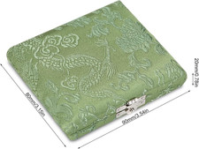 Oboe Reed Case 90X80X20Mm Green Wooden Silk Reed Case Holds 6 PCS Oboe Reeds