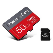 50GB TF Card with SD Adapter, C10 U3 Ultra High Speed Flash SD Card TF Memory...