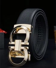 Designer Leather Mens Ratchet Belt Belts For Men Adjustable Automatic Buckle New