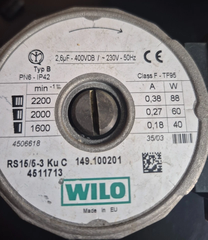 Circolatore Riscaldamento Pompa Wilo RS15/5-3 Ku C Int.130 mm 1'' PN6 TF95 - Immagine 2 di 4