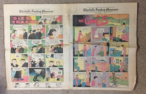 1936 News Paper Comics Charlotte Observer N.C.  Sept. 13 1936