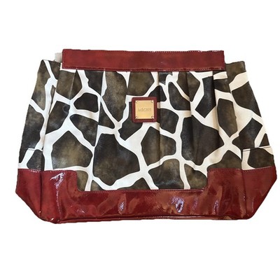Miche Prima Lexi Large Purse Bag Red Faux Leather, Giraffe Print Shell