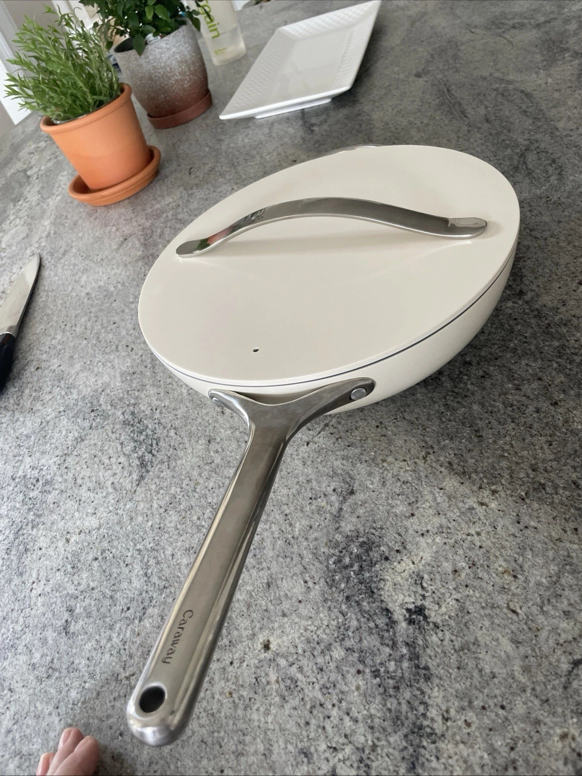 Caraway Nonstick Ceramic Sauté Pan with Lid (4.5 Qt, 11.8")