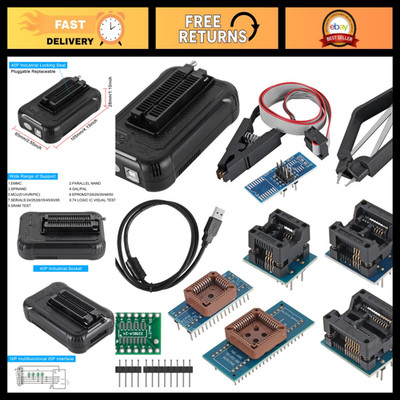 USB Programmer with 9 Adapters, Supports 31000 ICs for SPI/NOR/NAND/EMMC/EEPROM