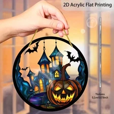 8" Halloween Haunted House Pumpkin Decor