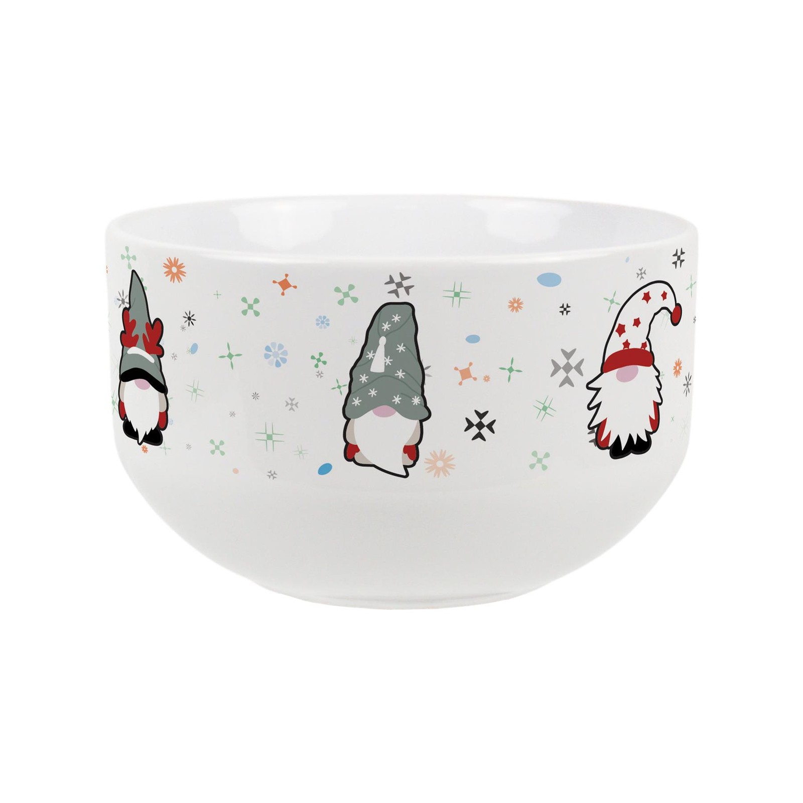 Christmas Gonks Ceramic Bowl - Xmas Treats/Desserts Tableware Gifts