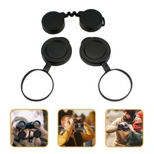 1 Set Protective Rubber Binocular Lens Caps Replacement Cover Black