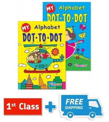 LARGE ALPHABET DOT TO DOT BOOK - CHILDREN'S ACTIVITY BOOK -BOY GIRL educational.