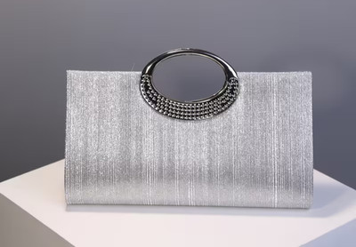 Elegante Damen Clutch   Glitzernde Strass-Metall-Abendtasche für Partys, Hochzei