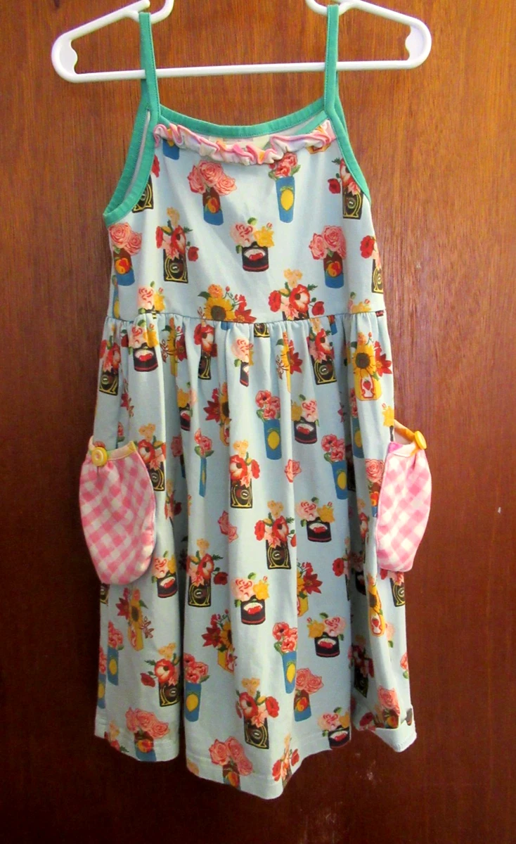 Robe Matilda Jane Fille Taille 6 - Rayures Florales Avec Volants - Toutes Saisons - Occasion Très Bon État