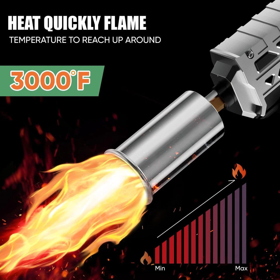 Pistola antorcha de propano de llama ajustable para barbacoa, abrasador, soldadura de camping Foto 4 de 4