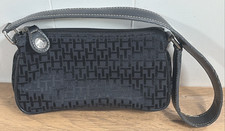 Tommy Hilfiger Bolso Cartera Pequeño Negro Monograma Correa para el Hombro Cierre con Cremallera
