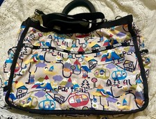 LeSportsac 7841 Liz Baby Diaper Bag W/changing Pad Penguin Gnome Shoulder Strap