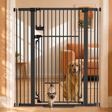 51" Extra Tall Cat Gate with Cat Door, Adjustable Pet Gate for Doorways