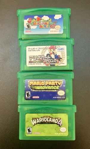 Nintendo Game Boy Advance GBA Lot Of 4 Mario Kart Advance Party Wario JPN Read