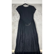 Vintage Virgo II Black Maxi Dress Size 8 90s Minimalist Goth