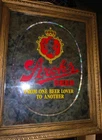 Vintage 1980 Stroh’s Beer Lighted Mirror Sign 22" x 18"  Wood Frame Bar Decor