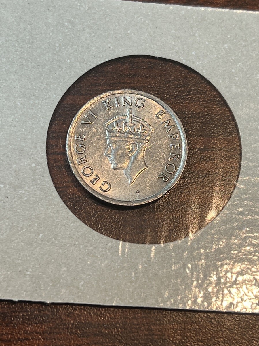 1947 India Quarter Rupee 1/4 Rare George VI King Emperor Of India
