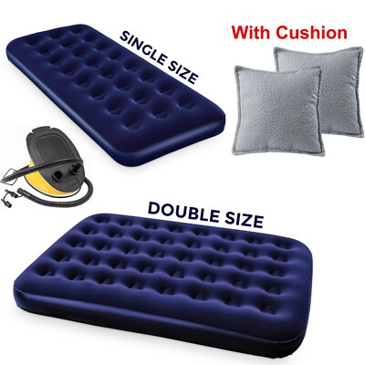 Doppel Single Beflockt Camping Luftbett Aufblasbare Matratze Blow Up Luftbett Kissen