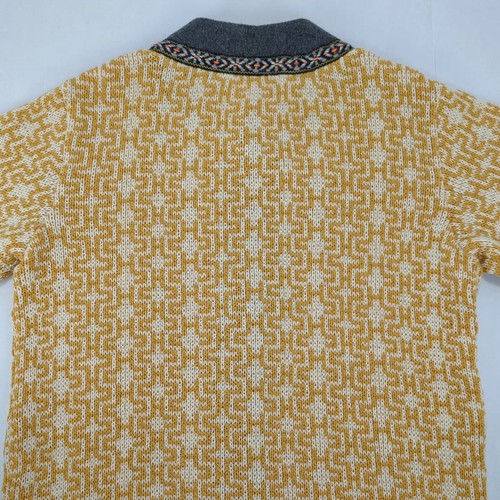 VTG Botric Cardigan Womens L Yellow 100% Lambswool Knit Button Front Nordic 80s - Picture 13 of 15
