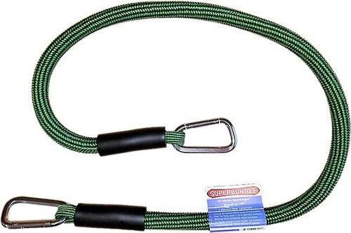 SuperBungee Green/Black Cord 36-In with 2 Stainless Steel Hook Ends 3723