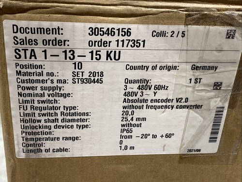 MFZ OVITOR STA 1-13-15KU 480V/60Hz 3Ph STA 1 Sectional door motor Operator New - Picture 4 of 11