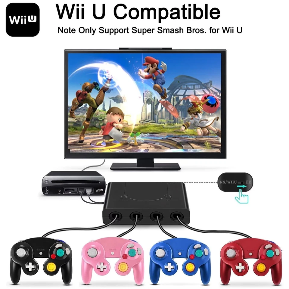 Convertidor Essential 3 en 1 adecuado para Nintendo Gamepad Switch/Wii U/PC EE. UU. Foto 4 de 4
