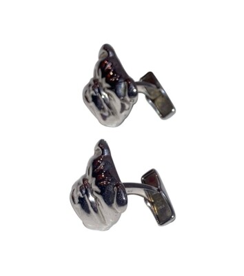Dunhill Sterling Silver 925 British Bulldog Dog Face Cufflinks