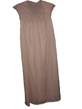 Vintage 70s Collectibles by JC Penney Long Pink Nylon Night Gown Lacy Small