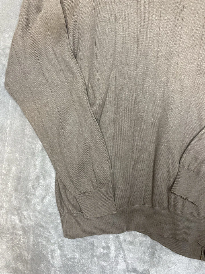 Suéter Tejido Manga Larga Cuello Simulado Verde Allora De Colección Hecho en Italia Para Hombre’s L Foto 4 de 4