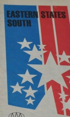 1973 AAA Eastern States South Map - Washington DC Daytona Beach Orlando Florida