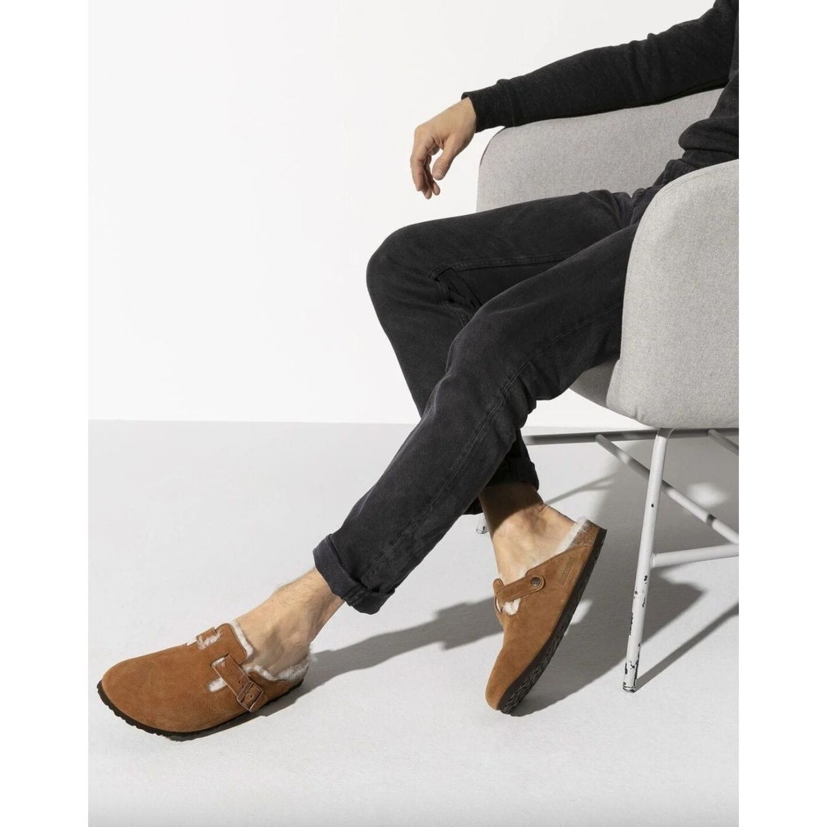 Birkenstock Boston Shearling Lined Clog Mink Tan Brown Size