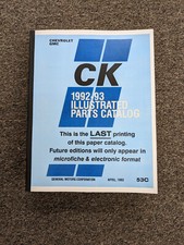 1992-1993 Chevy Ck K1500 K2500 K3500 Truck Parts Catalog Manual