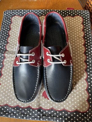 Chaussures Bateau Homme En Cuir Rouge - Taille 44 - Neuf Sans Emballage