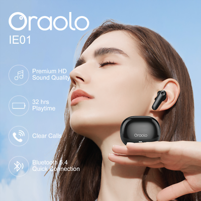 Oraolo Cuffie Bluetooth 5.3 True Wireless – 30 Ore Di Autonomia, IPX6, Audio Hi-Fi E Microfoni Per Chiamate Nitide – Nero