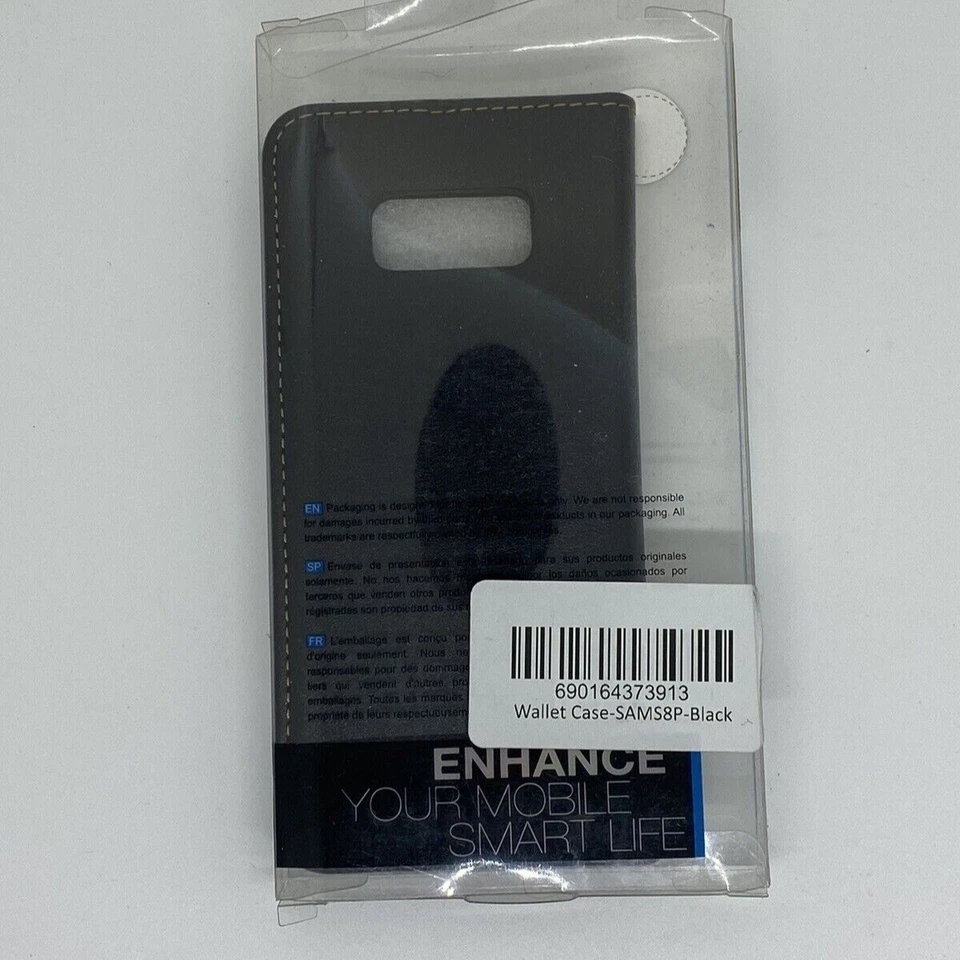 全新磁性翻盖皮革可拆卸钱包式保护壳 适用于三星 S8 Plus - 黑色 — 第 4/4 张图片