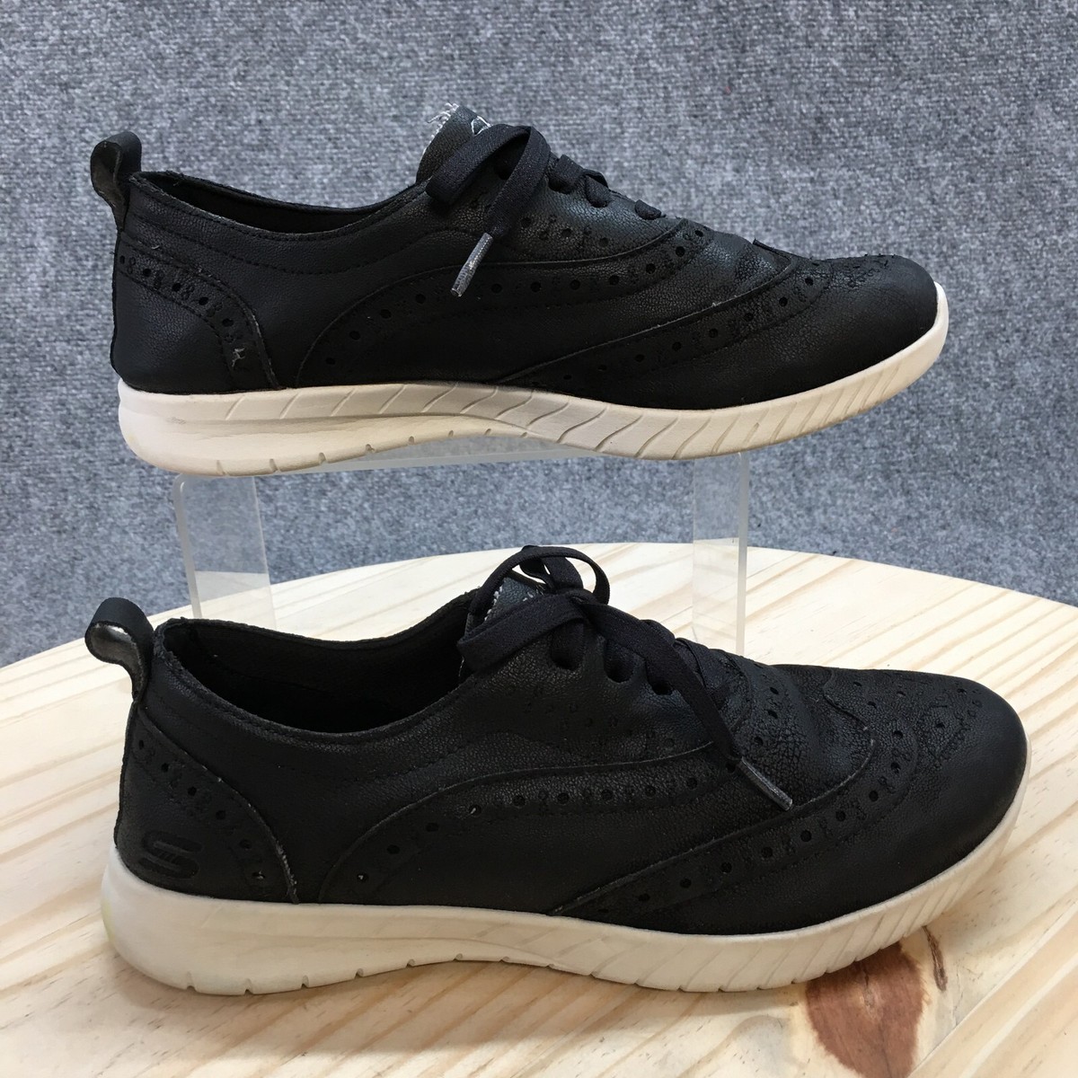 Skechers Shoes Womens Wave Lite Dearest Darling Wingtip Oxford Black Low  23651