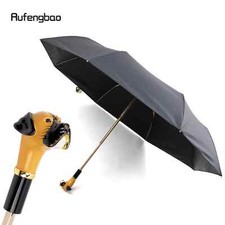 Yellow Dog Handle Women's Men's Umbrella, Automatic Umbrella