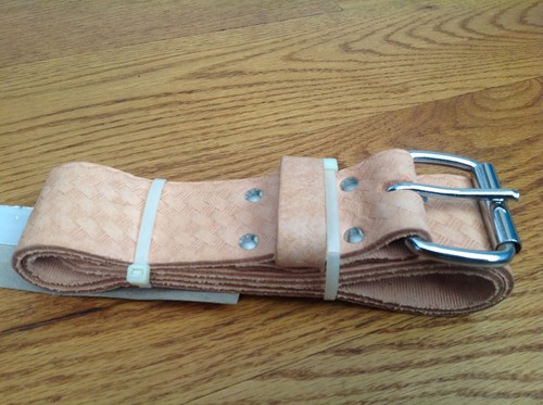 BUCKET BOSS GENUINE LEATHER BELT BEIGE THICK CLASSIC 38"x1.75" - Picture 12 of 12