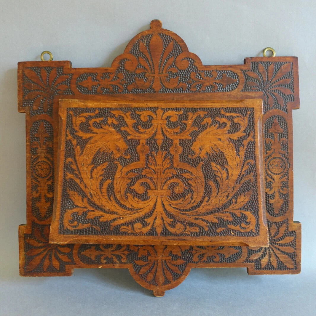Porte-lettres En Bois Massif - Style Art Déco - Dimensions: 205x65x165mm - Occasion
