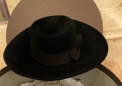 Gucci Black Rabbit Felt Fedora Size Small with Original Box  display picture 3