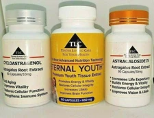  TLC CYCLOASTRAGENOL, YOUNG TISSUE EXTRACT, ASTRAGALOSIDE IV ANTI AGING TRIPACK 